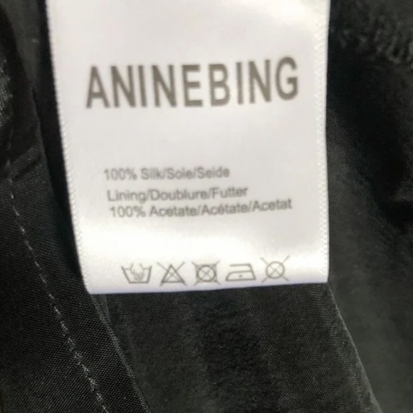 ANINE BING Deep V Washed Silk Cocktail Dress Size S / M Black - Picture 9 of 9